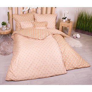 Sedmidílná sada hebkého povlečení s jemnými puntíky 140x200+70x90 Light Brown