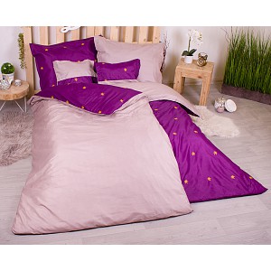 Sedmidílná sada hebkého povlečení 140x200+70x90 Purple and Cannabis Leaves