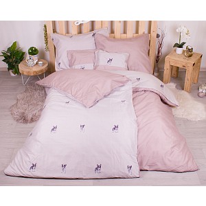 Sedmidílná sada hebkého jednobarevného povlečení 140x200+70x90 Cream and Lovely Bulldog