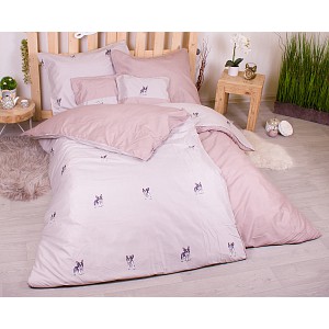 Sedmidílná sada hebkého jednobarevného povlečení 140x200+70x90 Cream and Lovely Bulldog