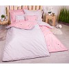 Sedmidílná sada hebkého jednobarevného povlečení 140x200+70x90 Pink and BW feather