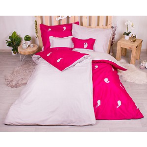 Sedmidílná sada hebkého povlečení 140x200+70x90 Dark Pink and Siren