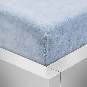 Mikroplyšové prostěradlo 90x200 Elegance - Světlé modrá