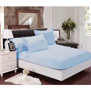 Mikroplyšové prostěradlo 90x200 Elegance - Světlé modrá