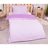 Krepové povlečení 140x200+70x90 Kvítek-pruh fialový