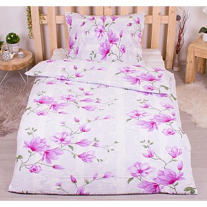 Krepové povlečení 140x200+70x90 Lilie fialové
