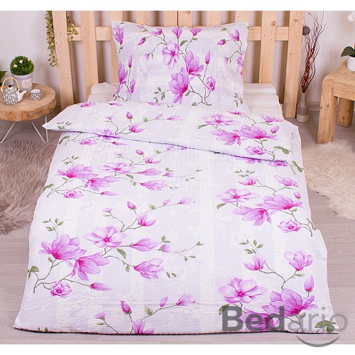 Krepové povlečení 140x200+70x90 Lilie fialové