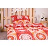 Bavlněné povlečení economy 140x200+70x90 Magické kruhy červené