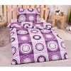 Bavlněné povlečení economy 140x200+70x90 Magické kruhy fialové