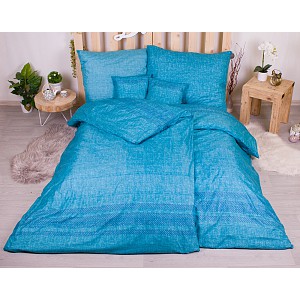 Osmidílná sada povlečení 140x200+70x90 Jemný vzor petrolejová barva