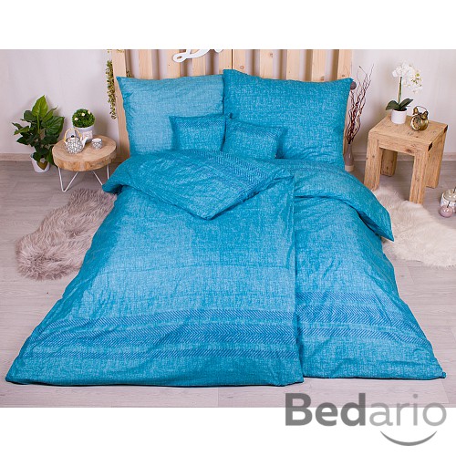 Osmidílná sada povlečení 140x200+70x90 Jemný vzor petrolejová barva