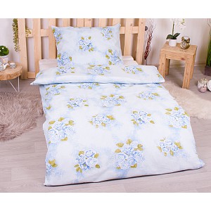 Bavlněné povlečení 140x200+70x90 Modrá růže