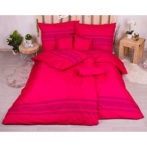 Osmidílná sada povlečení 140x200+70x90 Jemný vzor červená barva