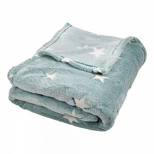 Mikroflanelová deka Premium 150x200 - Shining Stars - světle zelená - ve tmě svítí