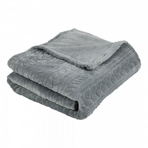 Mikroflanelová deka Premium s jemným vzorem 150x200 - Šedá