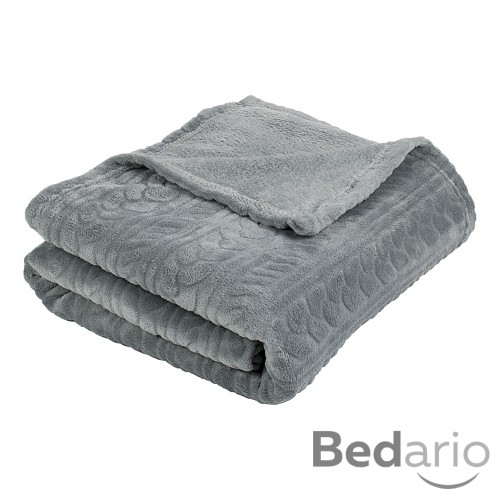 Mikroflanelová deka Premium s jemným vzorem 150x200 - Šedá