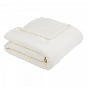 Mikroflanelová deka Premium s jemným vzorem 150x200 - Krémová