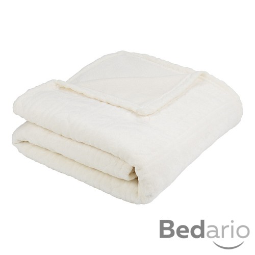 Mikroflanelová deka Premium s jemným vzorem 150x200 - Krémová
