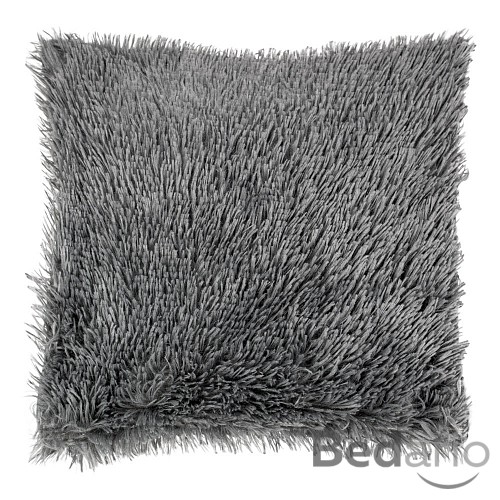 Luxusní povlak na polštářek s dlouhým vlasem 40x40 - Tmavě šedá
