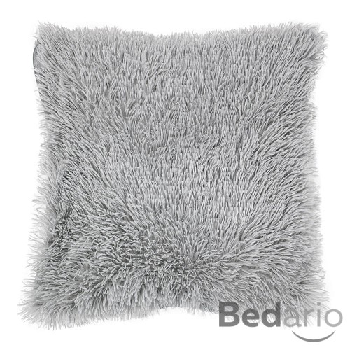 Luxusní povlak na polštářek s dlouhým vlasem 40x40 - Světle šedá