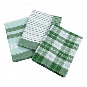 Kuchyňská utěrka Klasik 3 ks různý vzor - zelená