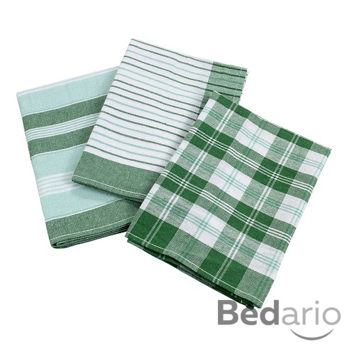 Kuchyňská utěrka Klasik 3 ks různý vzor - zelená