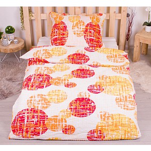 Krepové povlečení PREMIUM 140x200+70x90 Abstraktní kruhy