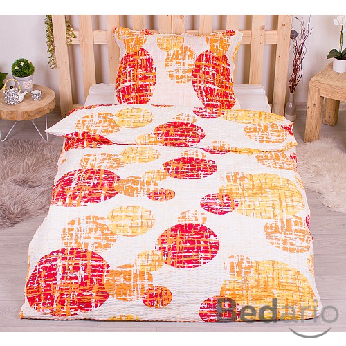 Krepové povlečení PREMIUM 140x200+70x90 Abstraktní kruhy