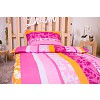 Polybavlna povlečení PREMIUM 140x200+70x90 Pruhy s květinovým vzorem