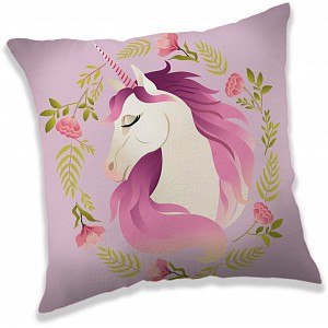 Dekorační polštářek 40x40 cm - Jednorožec - Flowers