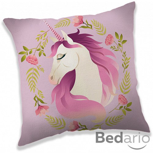 Dekorační polštářek 40x40 cm - Jednorožec - Flowers
