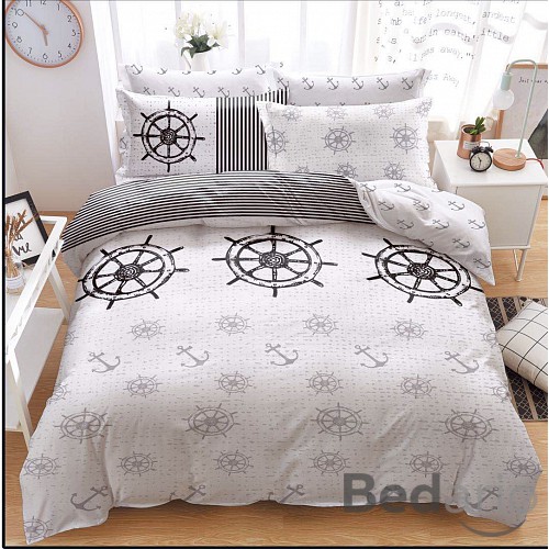 Šestidílná sada francouzské povlečení 200x220+2x70x90 Marine