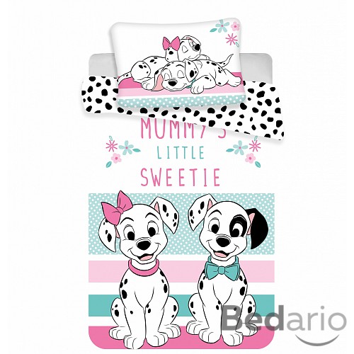 Bavlněné povlečení do postýlky 40x60+100x135 101 dalmantinů