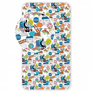 Dětské bavlněné prostěradlo 90x200 Mašinka Tomáš Funny