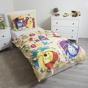 Bavlněné povlečení 140x200+70x90 Medvídek Pú Balloon