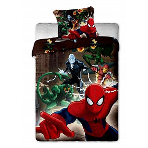 Bavlněné povlečení 140x200+70x90 Spider-man Brown