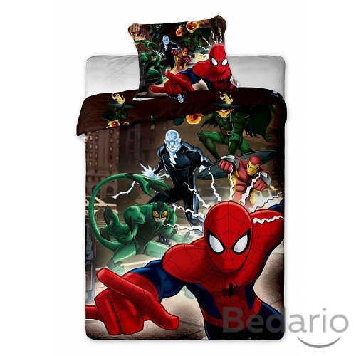 Bavlněné povlečení 140x200+70x90 Spider-man Brown