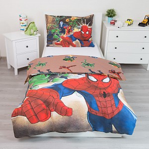 Bavlněné povlečení 140x200+70x90 Spider-man Brown
