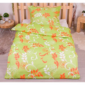 Polybavlna povlečení PREMIUM 140x200+70x90 Zelené jaro