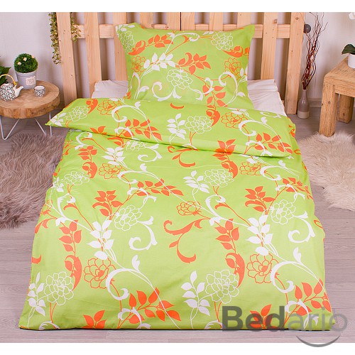 Polybavlna povlečení PREMIUM 140x200+70x90 Zelené jaro
