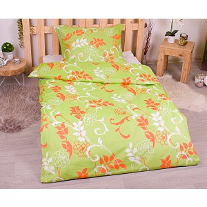 Polybavlna povlečení PREMIUM 140x200+70x90 Zelené jaro