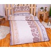 Polybavlna povlečení PREMIUM 140x200+70x90 Hnědé pruhy s ornamenty