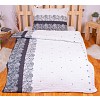 Polybavlna povlečení PREMIUM 140x200+70x90 Černobílé pruhy s ornamenty