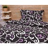 Krepové povlečení PREMIUM 140x200+70x90 Orient černý s fialovou