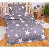 Krepové povlečení PREMIUM 140x200+70x90 Grey stars