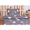 Krepové povlečení PREMIUM 140x200+70x90 Grey stars