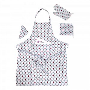 Kuchyňská souprava 4-dílná - Kárované obrázky