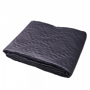 Prošívaný dekorační přehoz s květinovým vzorem 220x240 Antracitová