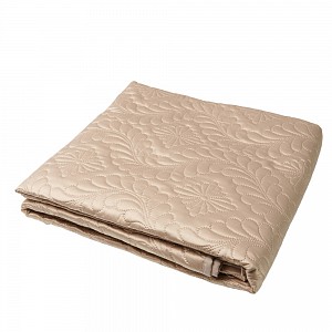 Prošívaný dekorační přehoz s květinovým vzorem 220x240 Béžová