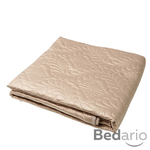 Prošívaný dekorační přehoz s květinovým vzorem 220x240 Béžová
